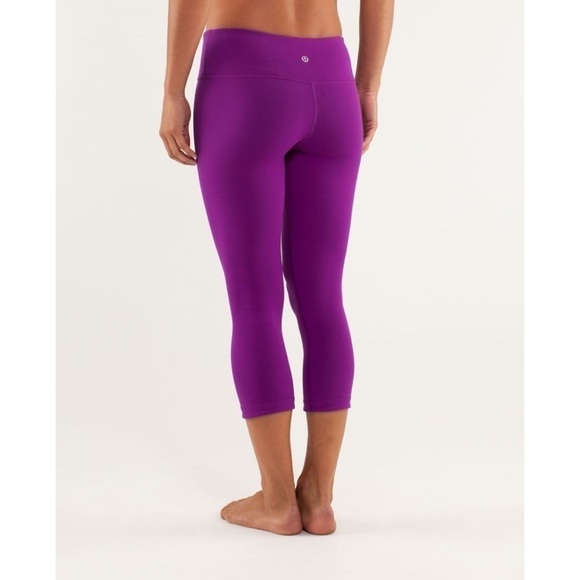 LULULEMON Wunder Under Crop Luon Leggings Tender Violet 4 - Picture 6 of 6